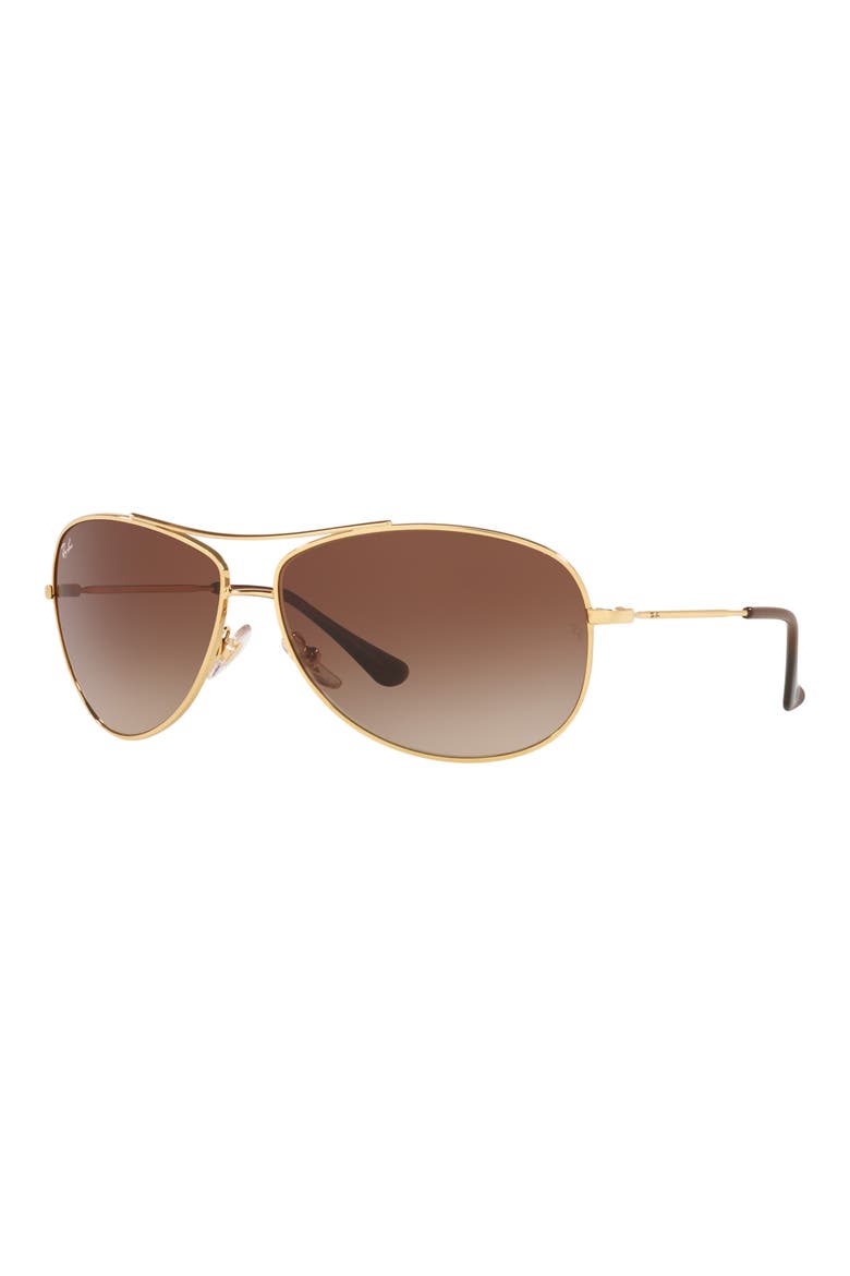 63mm Aviator Sunglasses, Alternate, color, GOLD