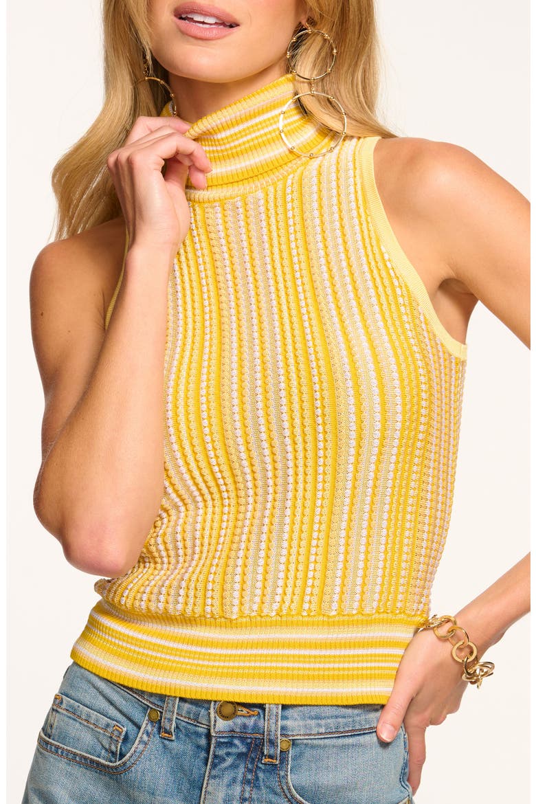 Leonie Stripe Turtleneck Sweater Tank, Alternate, color, DAISY YELLOW STRIPE