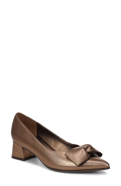 Naturalizer Mavis Bow Pointed Toe Pump In Gold