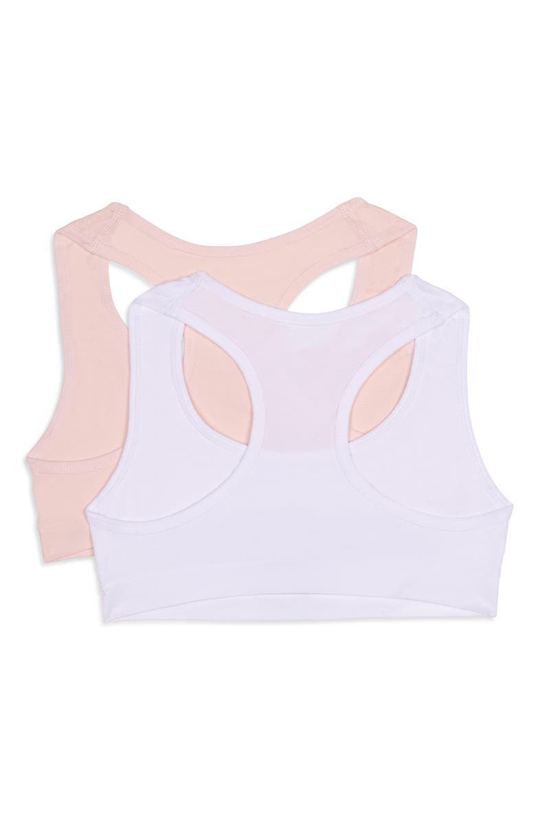 Calvin Klein Kids' Assorted 2-Pack Racerback Sports Bra, Alternate, color, Classicwhite/Crystal Pink
