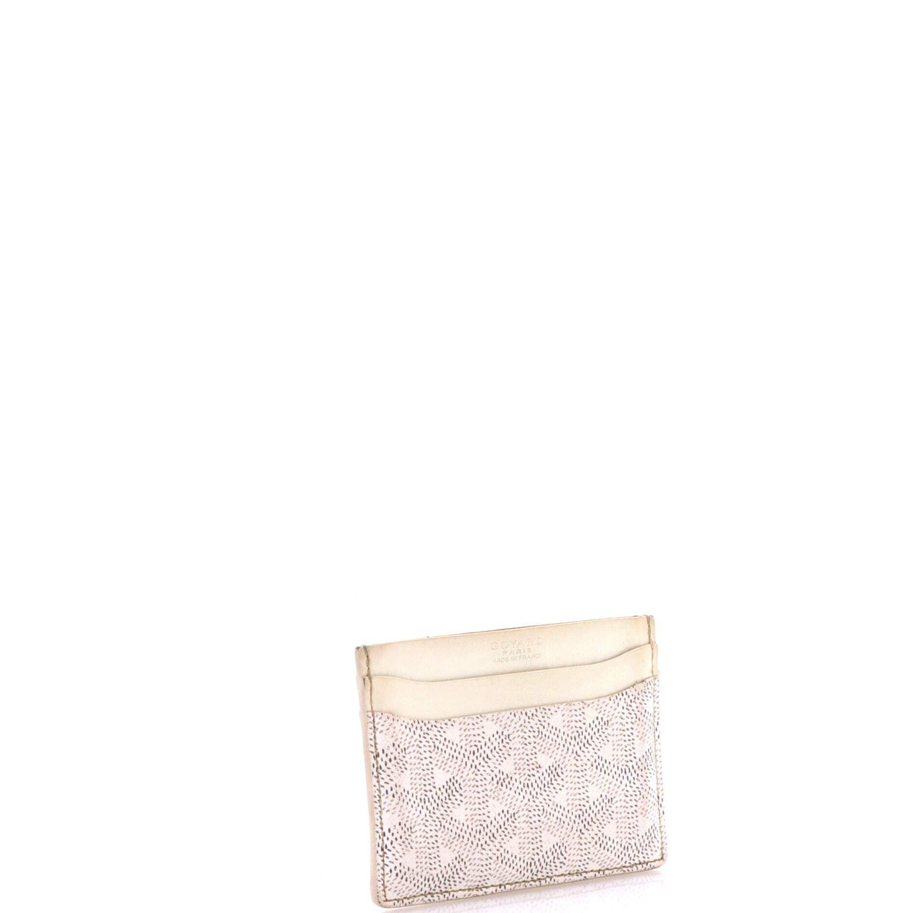 Pre-Owned Goyard Saint Sulpice Card Holder Coated Canvas, Alternate, color, White