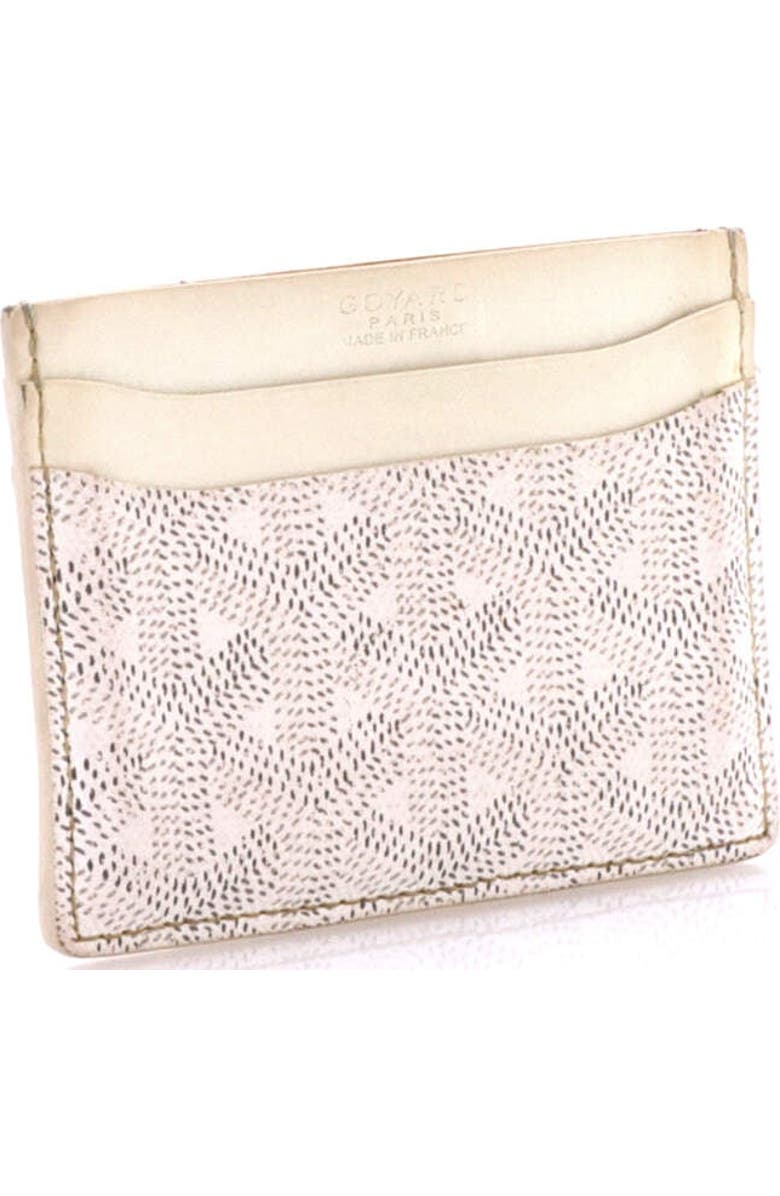 Pre-Owned Goyard Saint Sulpice Card Holder Coated Canvas, Alternate, color, White
