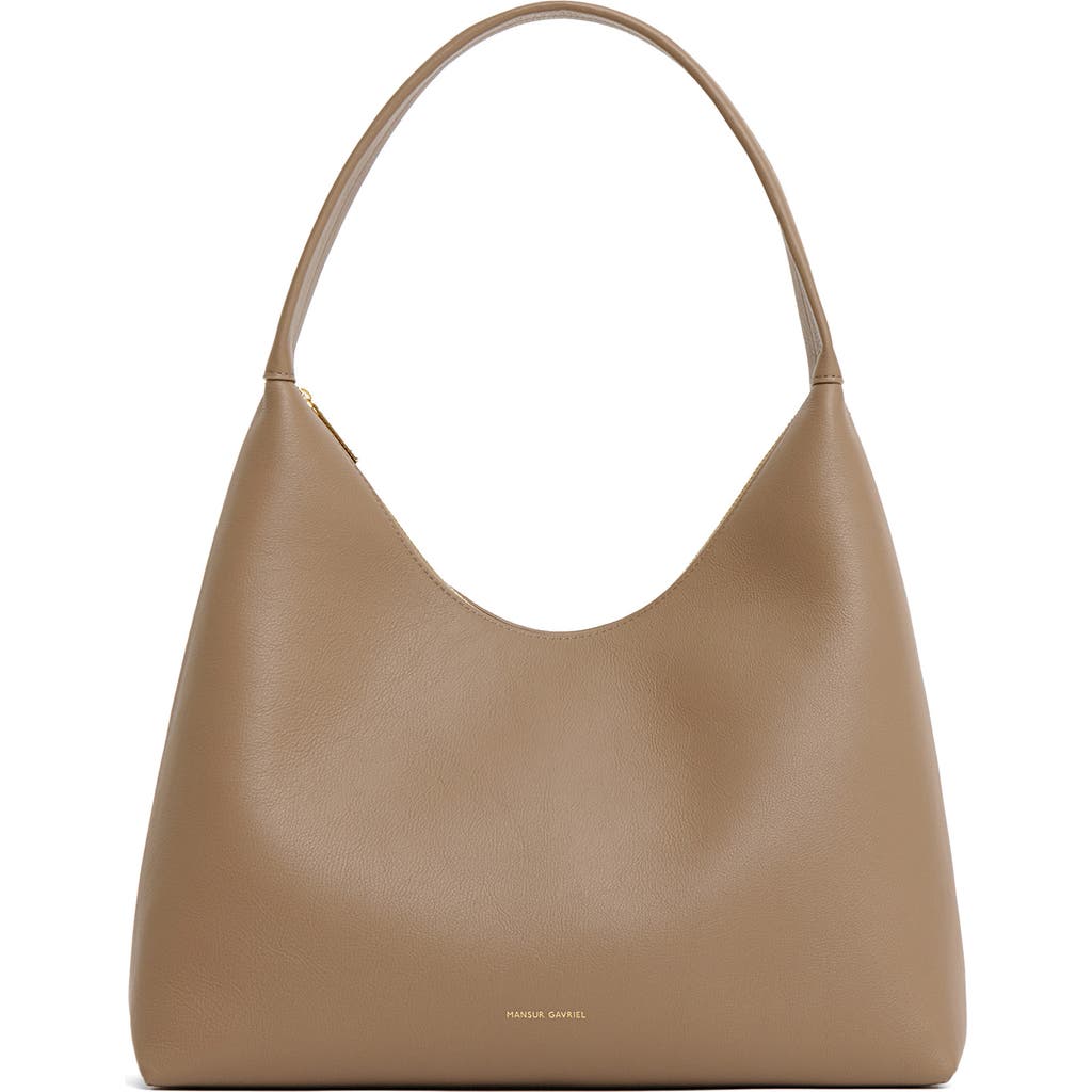 Mansur Gavriel Candy Pebbled Leather Shoulder Bag In Brown