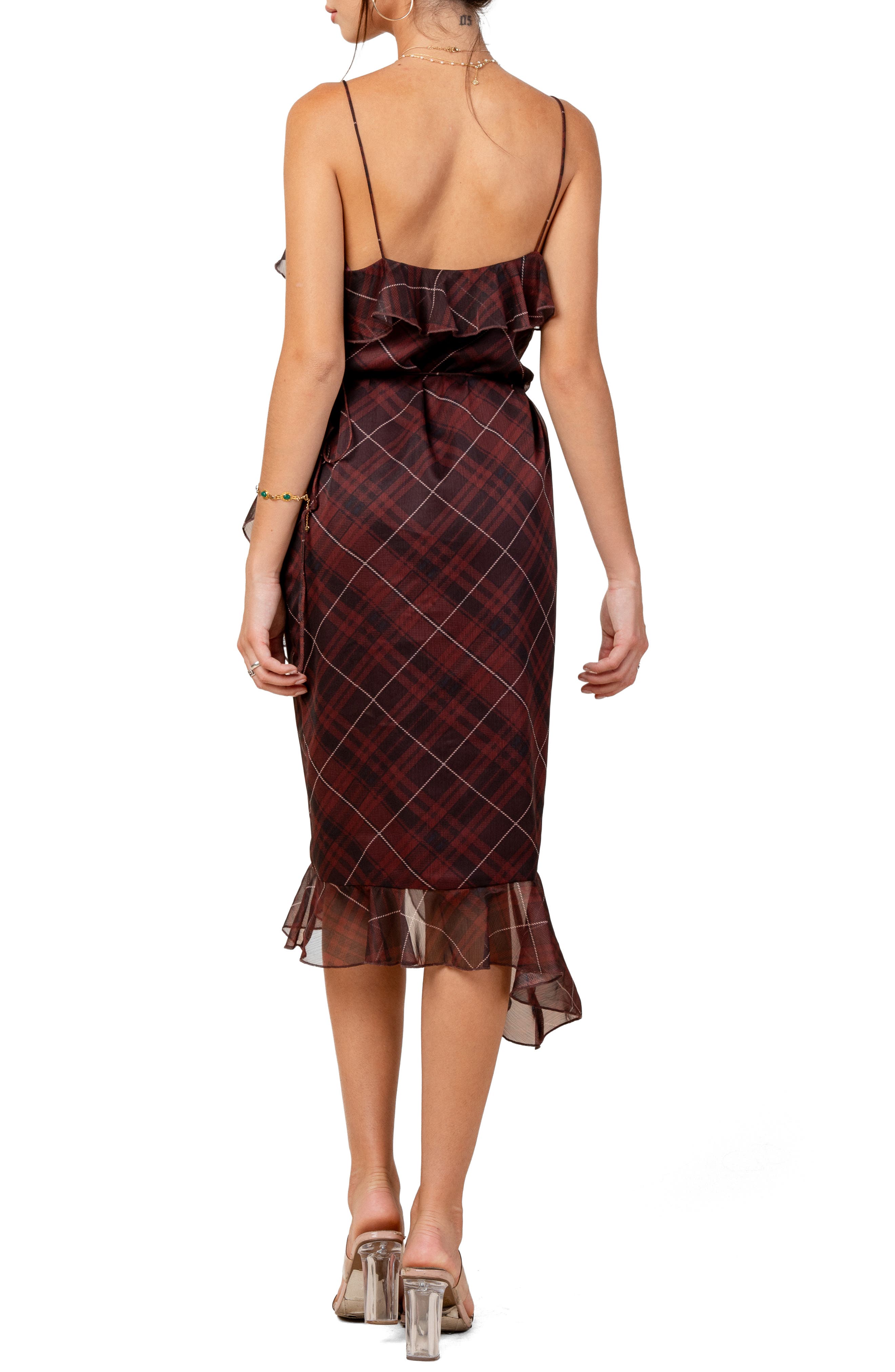 Plaid Ruffle Midi Dress - image 2