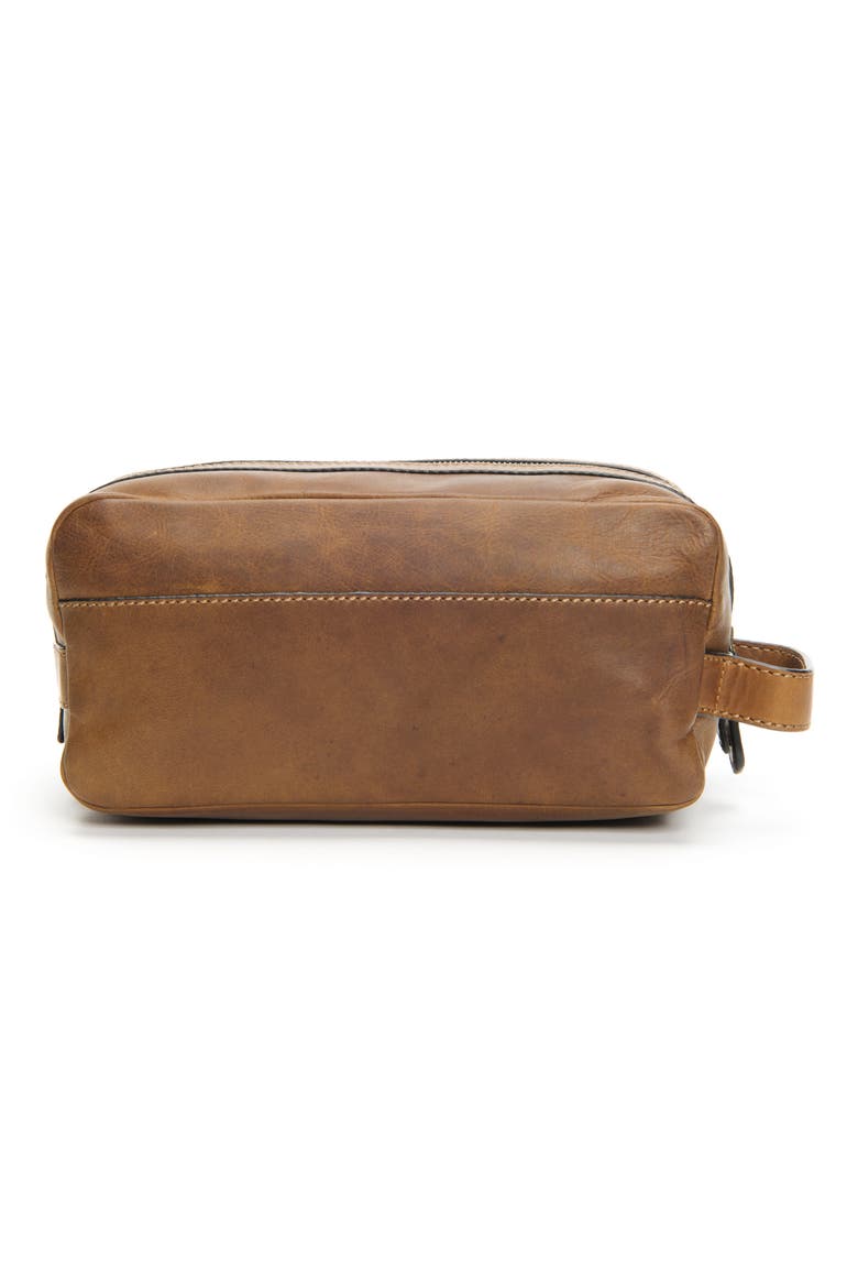 'Logan' Leather Travel Kit, Alternate, color, DARK BROWN