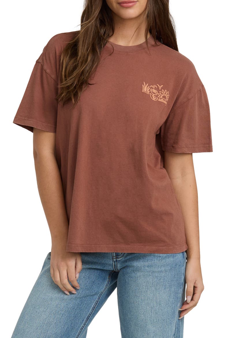 Fresh Glance Cotton Graphic T-Shirt, Main, color, COWHIDE