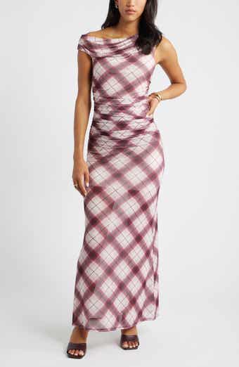 Open Edit One-Shoulder Mesh Maxi Dress