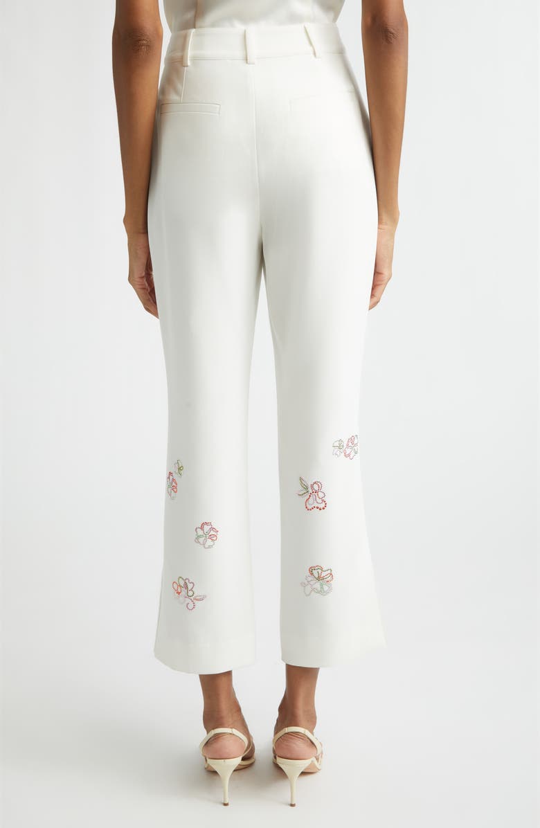 Cinq à Sept Kerry Crystal Studded Crop Pants, Alternate, color, Ivory Multi