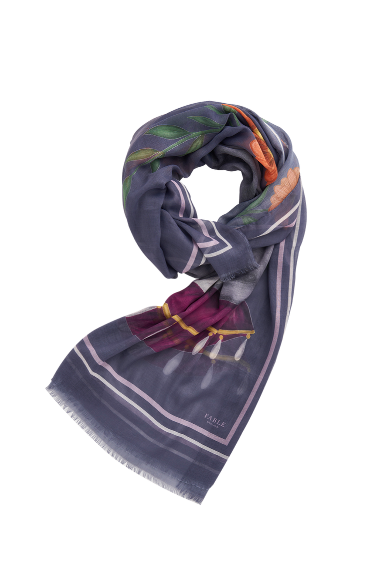 Catherine Rowe Pet Portraits Whippet Lightweight Scarf, Main, color, Navy