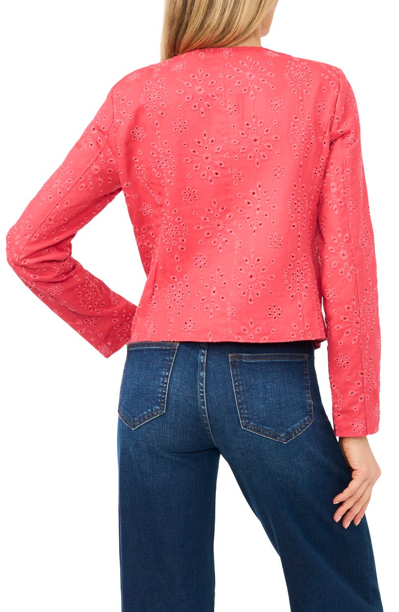 CeCe Eyelet Crop Jacket, Alternate, color, 