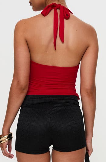 Chilli Asymmetric Halter Top