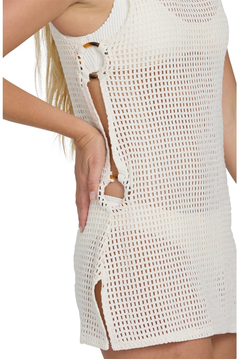 Rising Tides Open Stitch Cover-Up Dress, Alternate, color, WHITE CAP