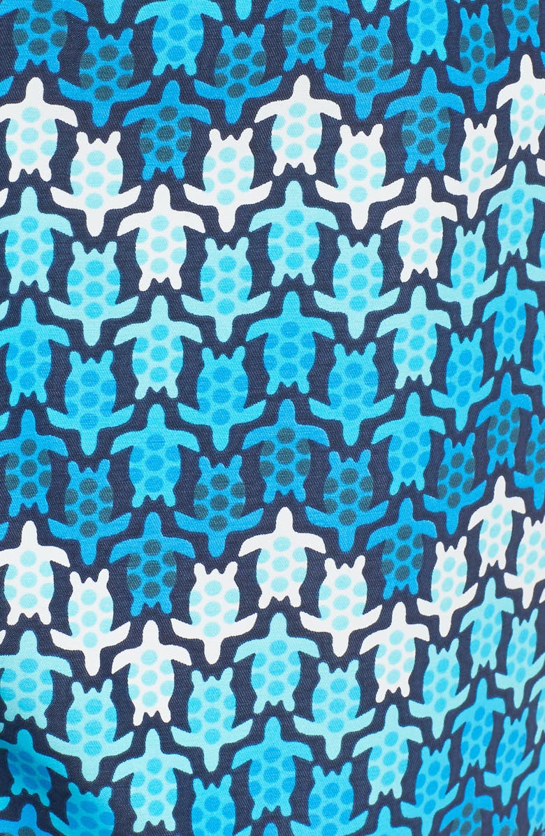 Vilebrequin Moorea Herringbone Turtle Print Swim Trunks, Alternate, color, 