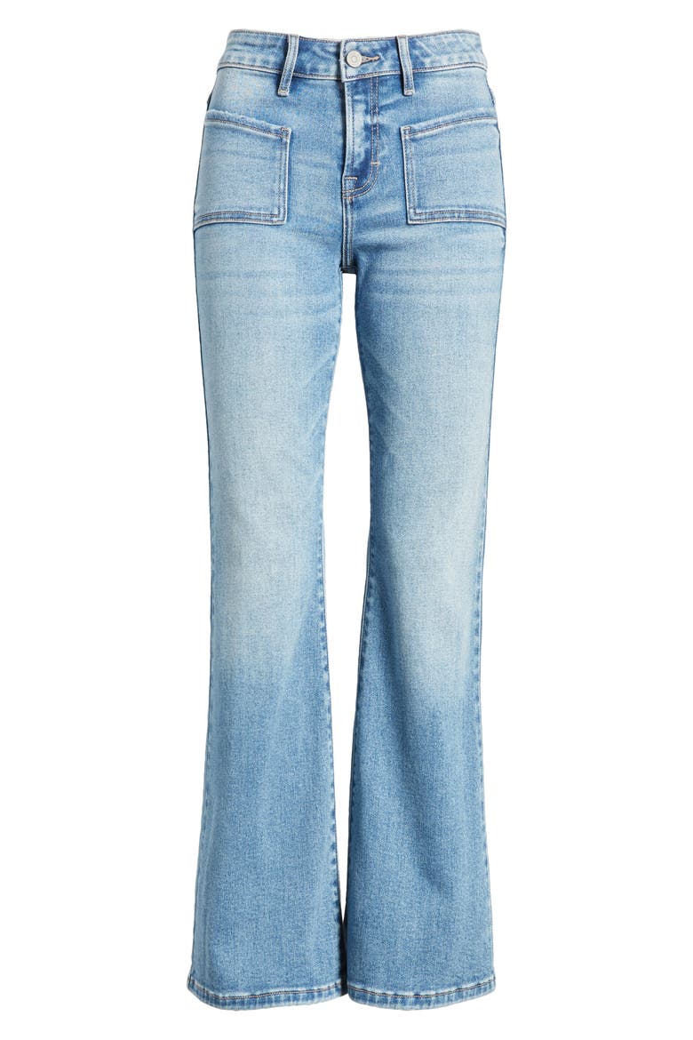 Patch Pocket Flare Jeans, Alternate, color, MEDIUM WASH