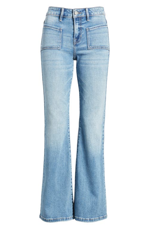 Hidden Jeans Patch Pocket Flare Jeans In Medium Wash