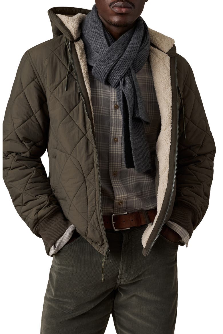 Quilted Hooded Jacket with PrimaLoft Insulation, Main, color, DUSK FOREST