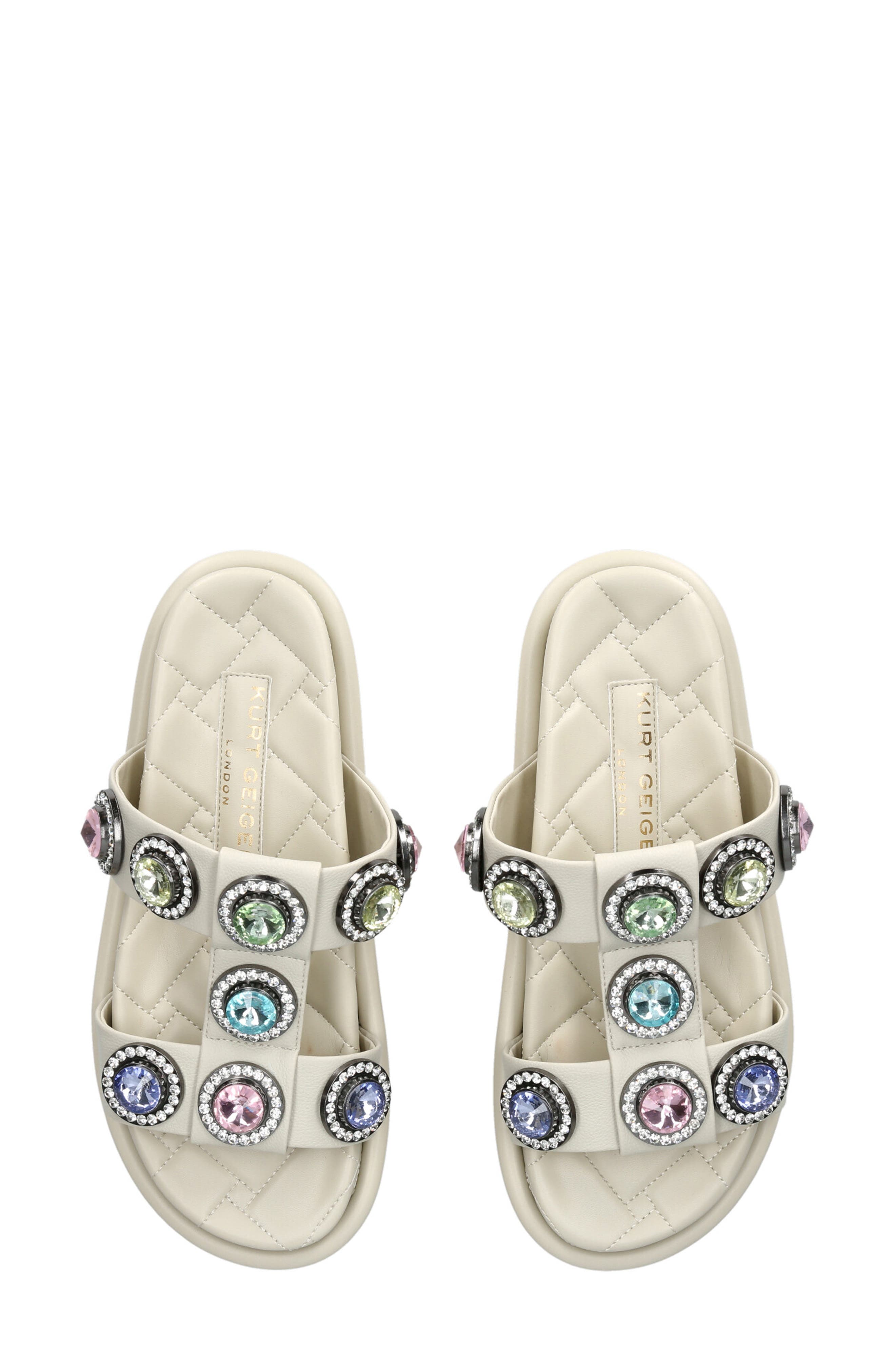 Kurt Geiger London Orson Crystal Slide Sandal, Alternate, color, Open White