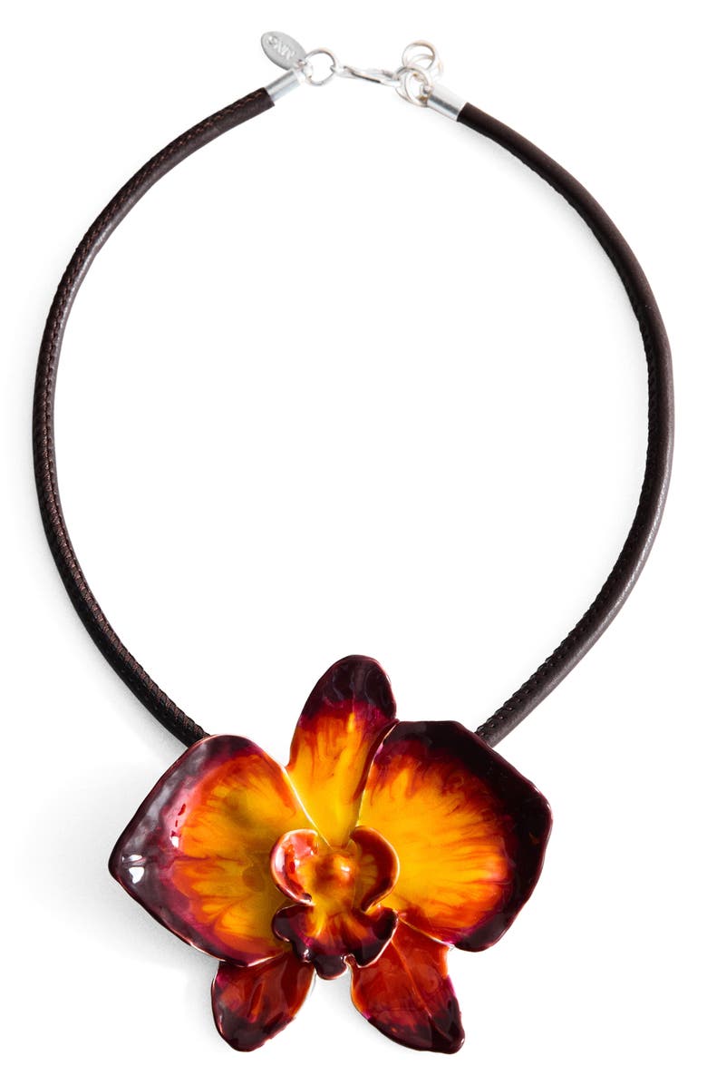 MANGO Short Flower Pendant Necklace, Main, color,
