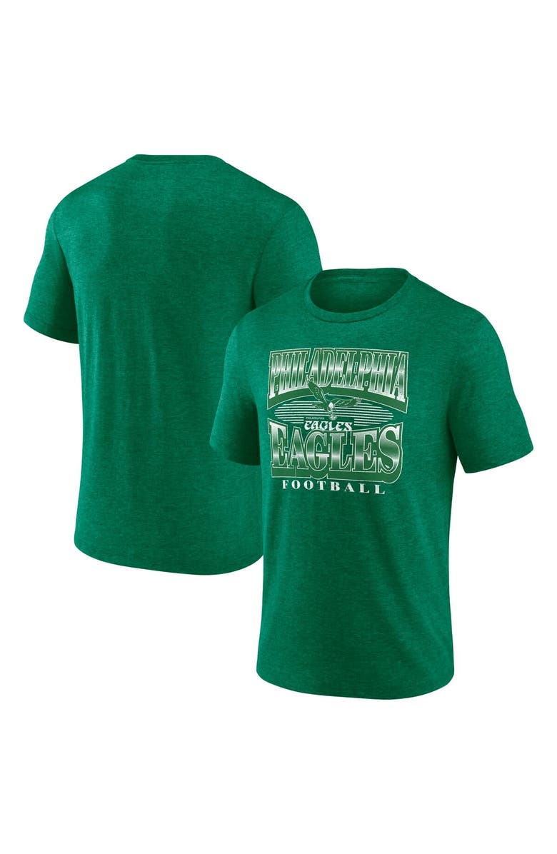 FANATICS Men's Fanatics Heather Kelly Green Philadelphia Eagles Extreme Tackle Tri-Blend T-Shirt, Alternate, color, 