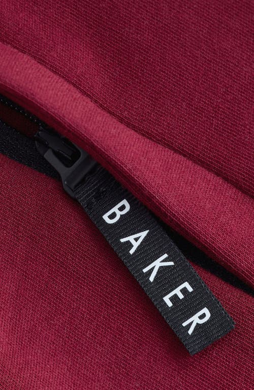 Baker By Ted Baker Kids' Long Sleeve Cotton Graphic Half Snap Polo In Red