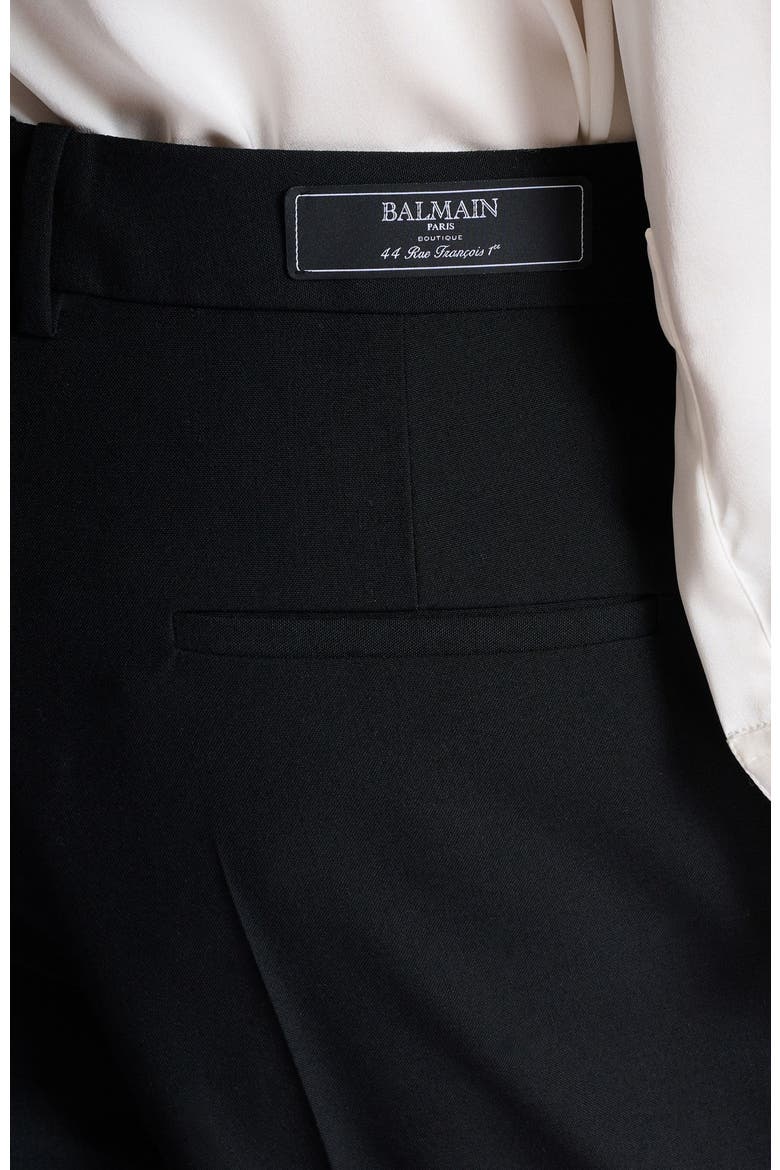 Pleated wool trousers with "Sand Effect" embroidery, Alternate, color, black