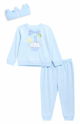 Kids' 1st Birthday Top, Pants & Crown Accessory Set