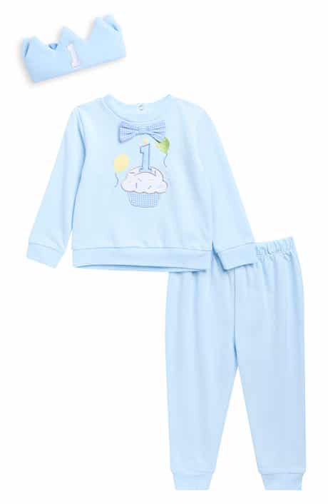 Kids' 1st Birthday Top, Pants & Crown Accessory Set