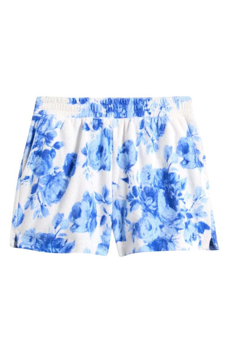 TENLY Kids' Floral Cotton Terry Shorts, Main, color, Deja Blu