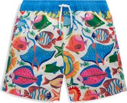 Mini Boden Kids' Print Swim Trunks