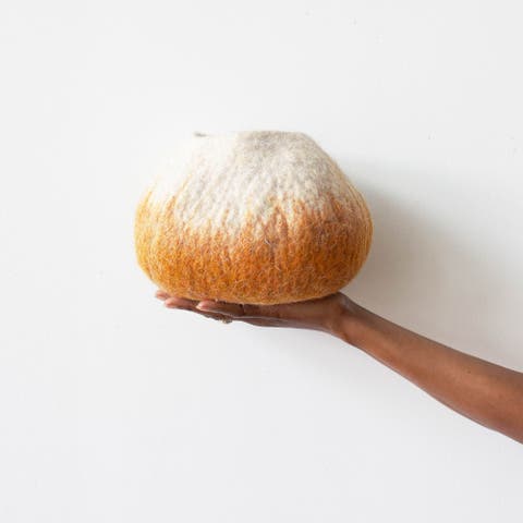 Marigold Yellow Ombre Wool Ukhamba Bowl