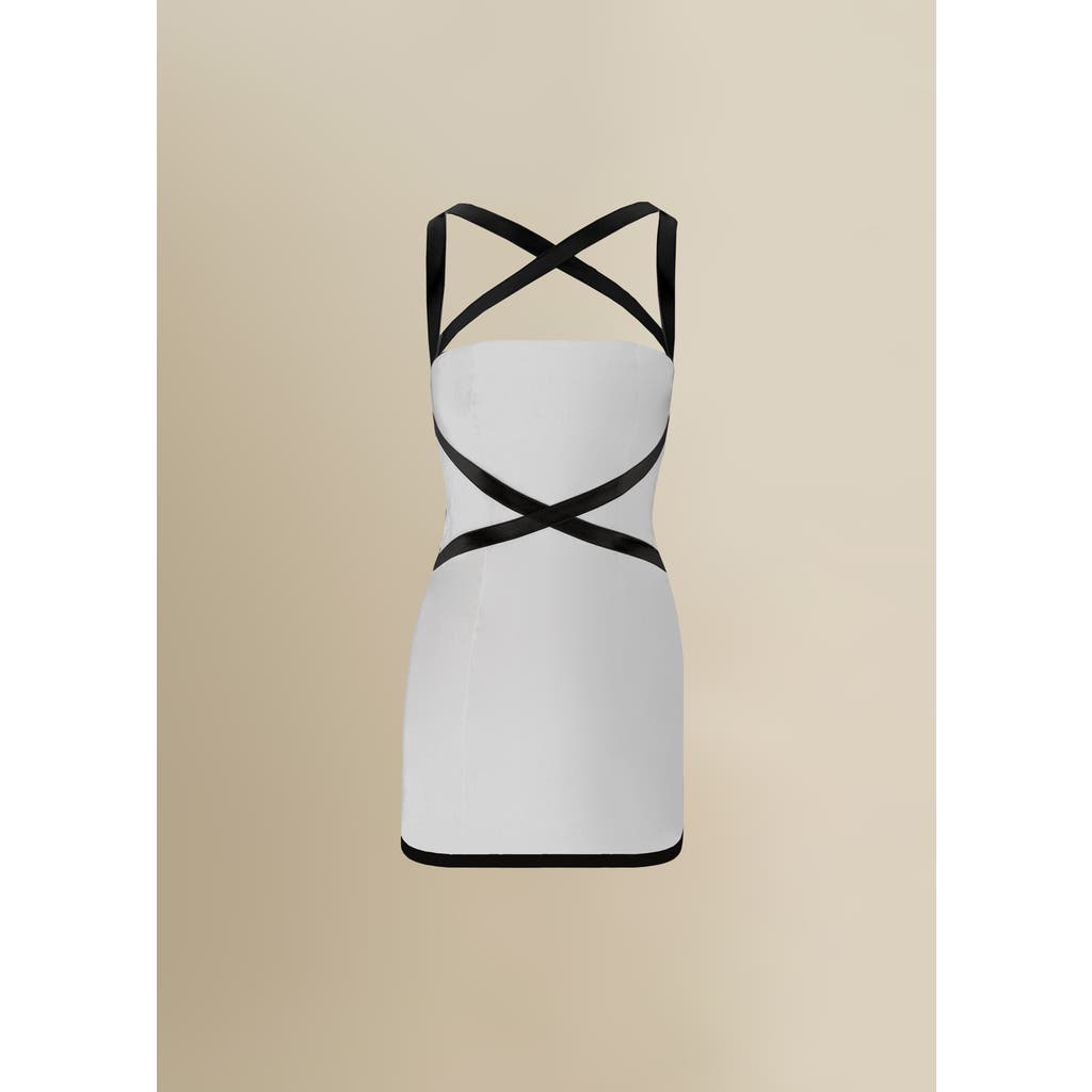 Contessa Mills X Fitted Stretch-linen Mini Dress In Black