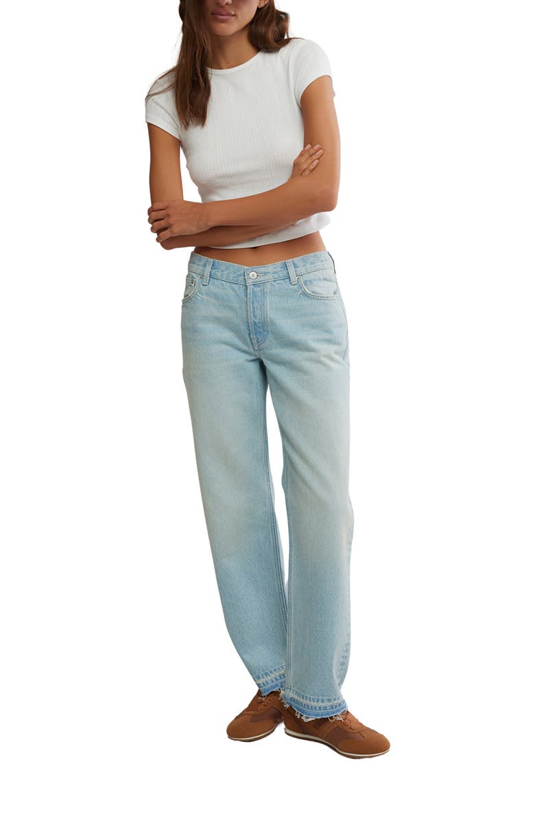 Free People Up All Hours Slim Fit Jeans, Alternate, color, Blue Delphinium