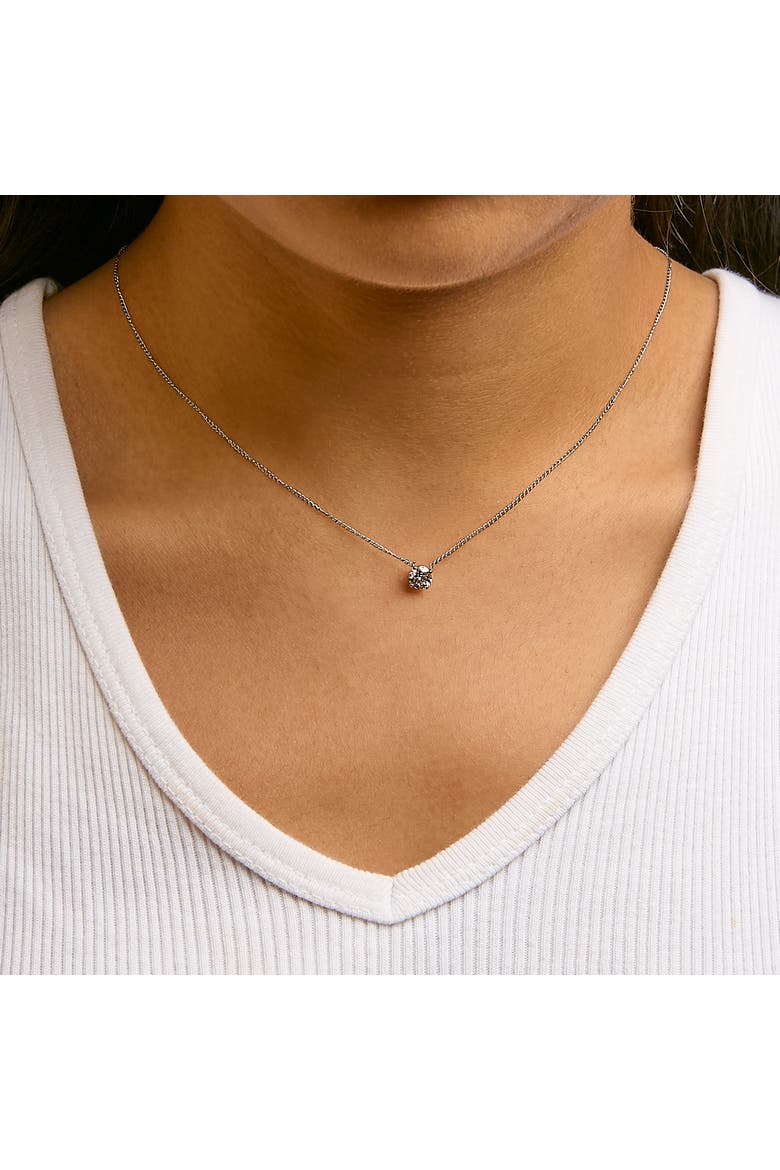 14K Gold Floating 1/2 Cttw Lab Grown Diamond Solitaire Pendant Necklace - 18" Inches, Alternate, color, White