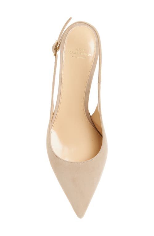 Ann Mashburn Kitten Heel Slingback Pump In Pebble Suede