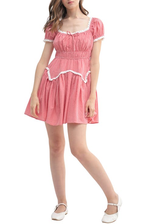 Puff Sleeve Gingham Minidress