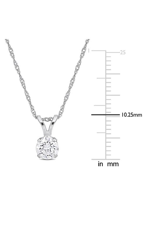 Created Forever Lab-grown Diamond Solitaire Pendant Necklace In Silver