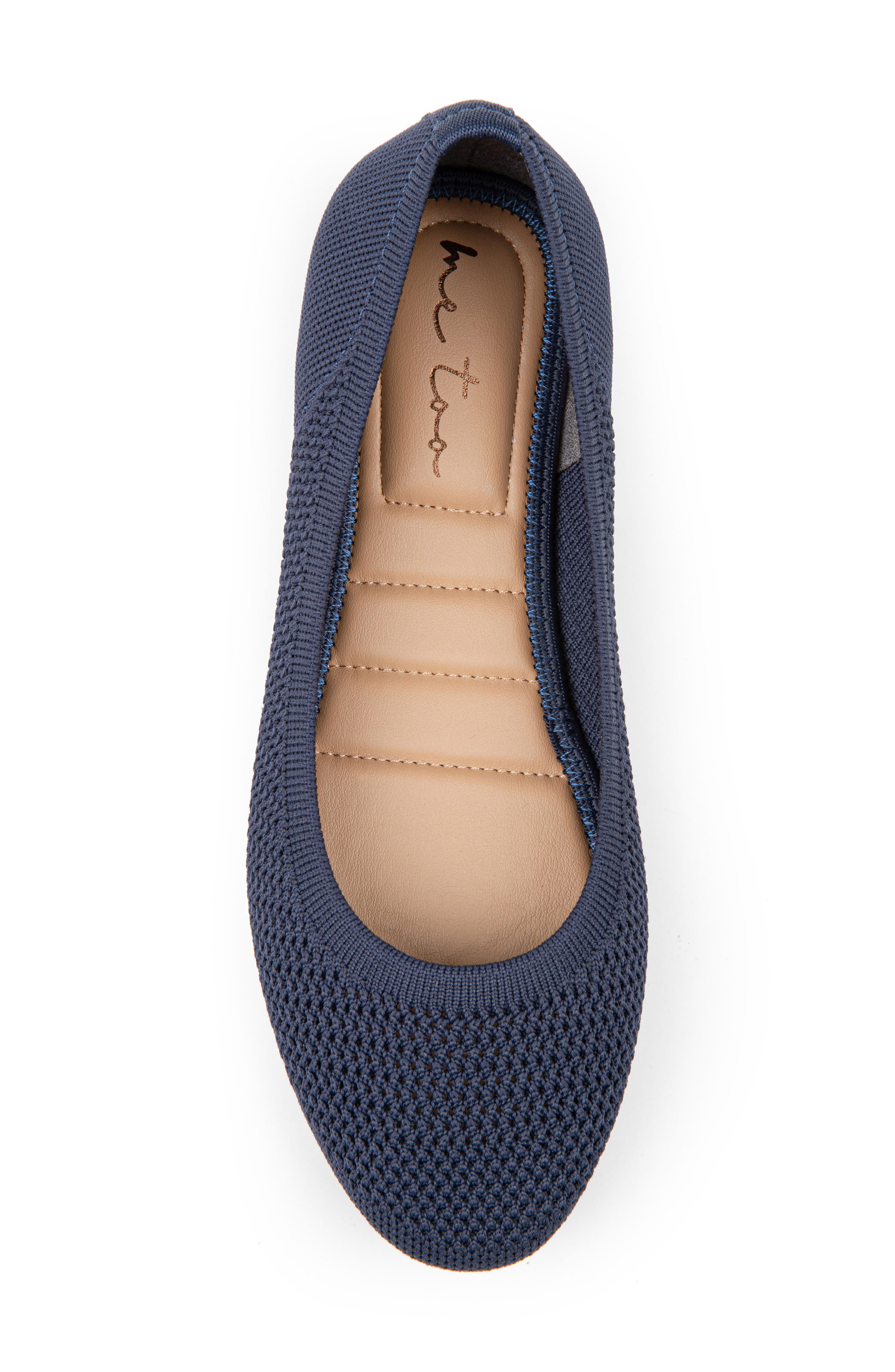 Me Too Bevin Knit Skimmer Flat, Alternate, color, Navy