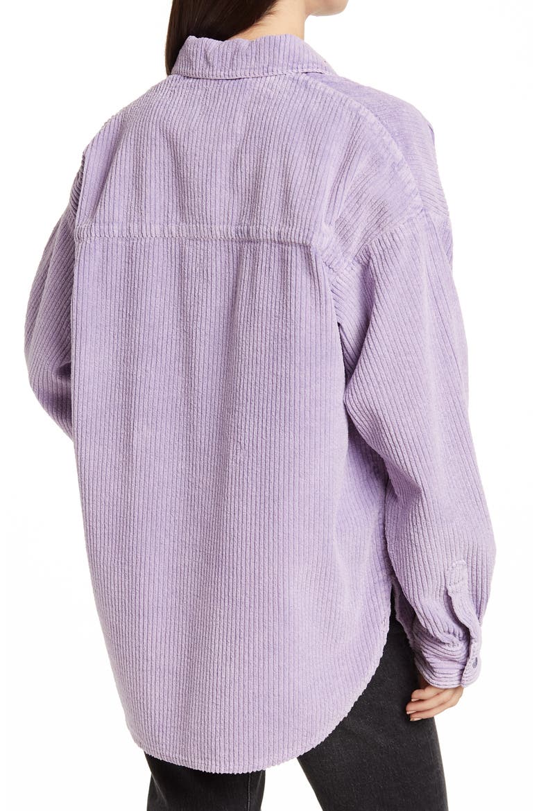 Urban Outfitters Corduroy Shirt Jacket, Alternate, color, LILAC