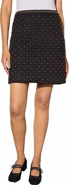 Ming Wang Quilted Stretch Faux Suede Skirt