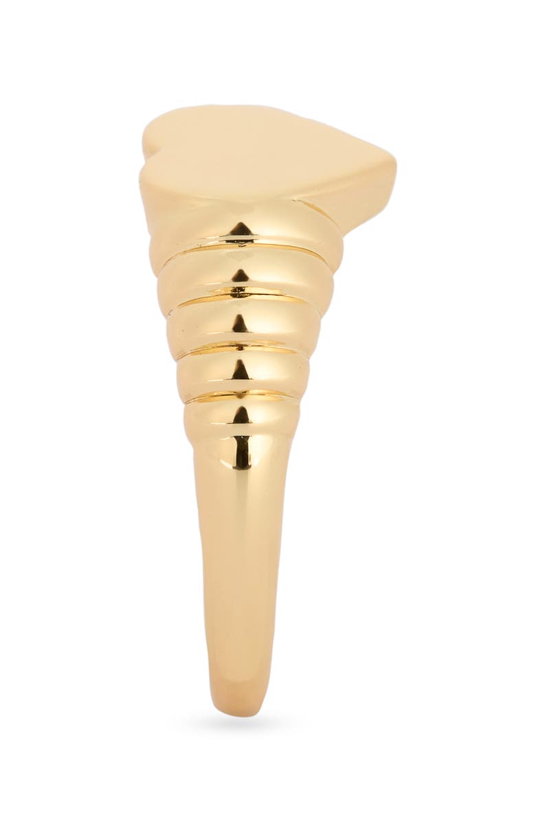 Sterling Forever Kayla Heart Shaped Signet Ring, Alternate, color, Gold