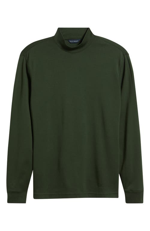 Scott Barber Pima Cotton Interlock Mock Neck Top In Green
