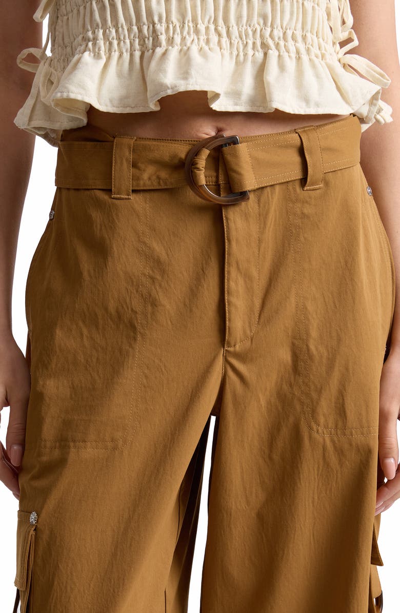 Avec Les Filles Belted Wide Leg Cargo Pants, Alternate, color, Spice