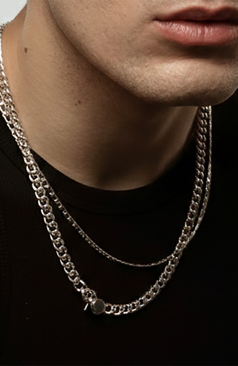 YOJ Forge Curb Chain Necklace  In Silver, Alternate, color, Silver