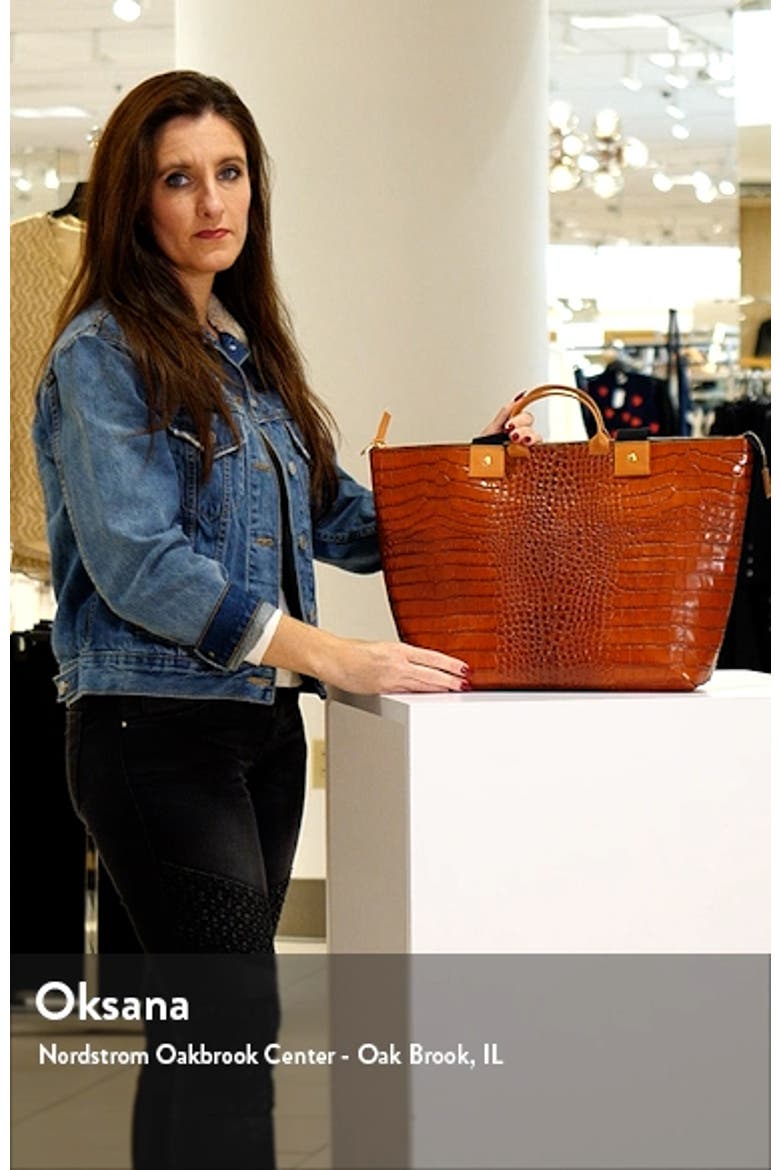 Le Zip Sac Croc Embossed Leather Tote (Women) | Nordstrom