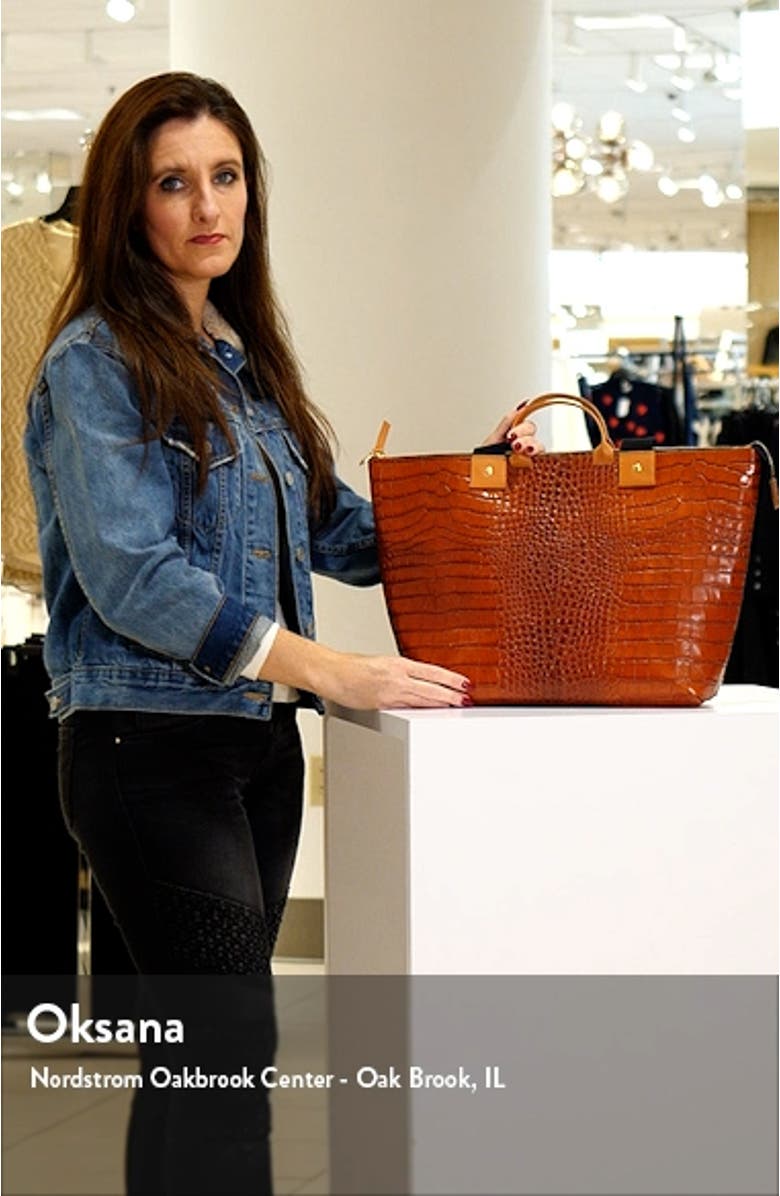 Le Zip Sac Croc Embossed Leather Tote, sales video thumbnail