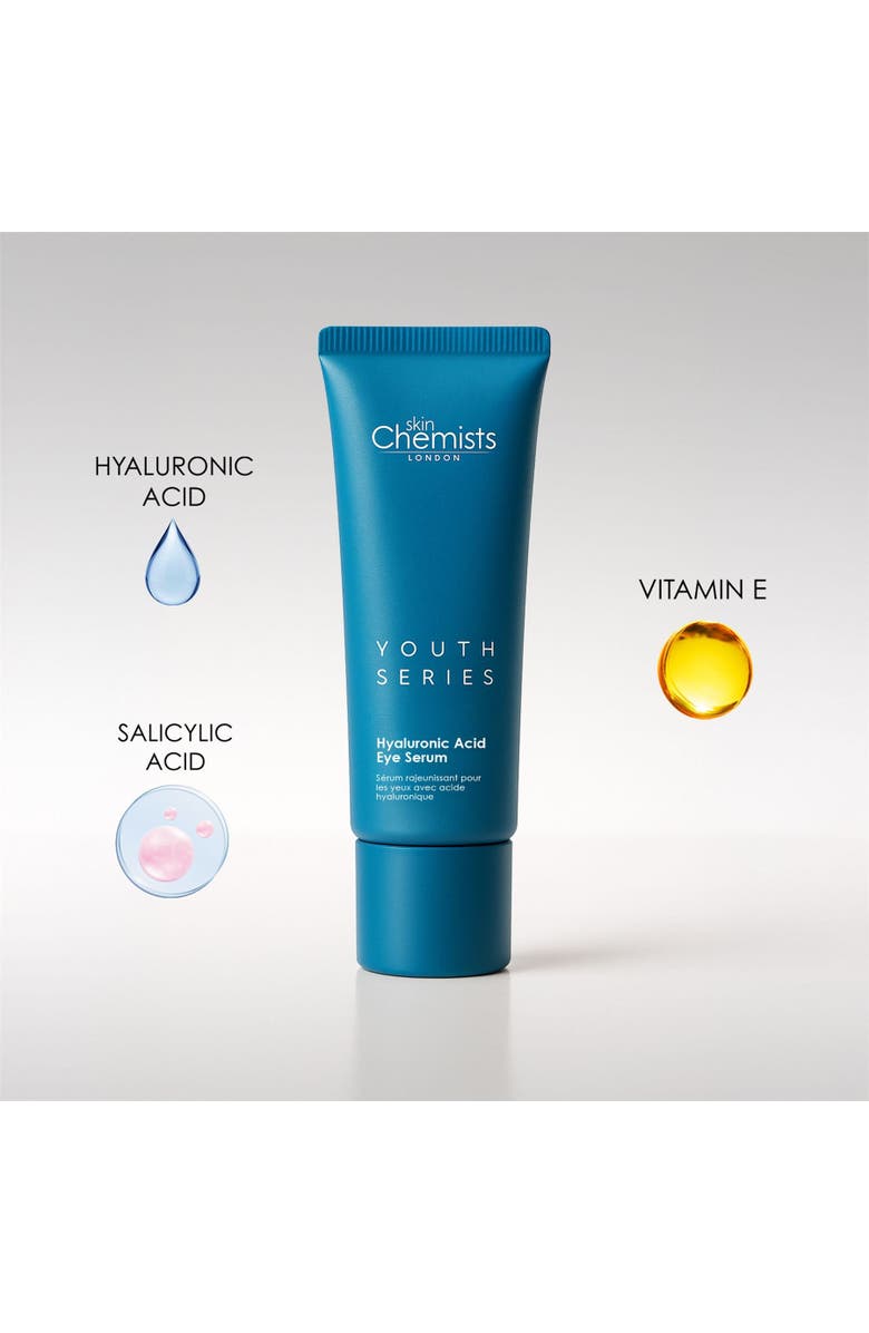 SKINCHEMISTS Youth Series 1.5% Hyaluronic Acid Eye Serum 15ml for Dryness, Fine Lines & Wrinkles, Alternate, color, White