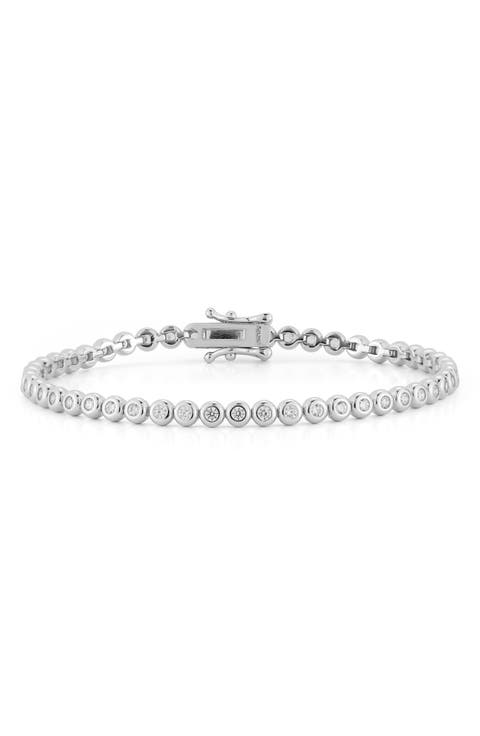 Bezel Cubic Zirconia Tennis Bracelet