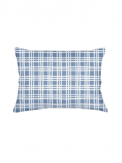 Estate Plaid Linen Pillow with Down Insert