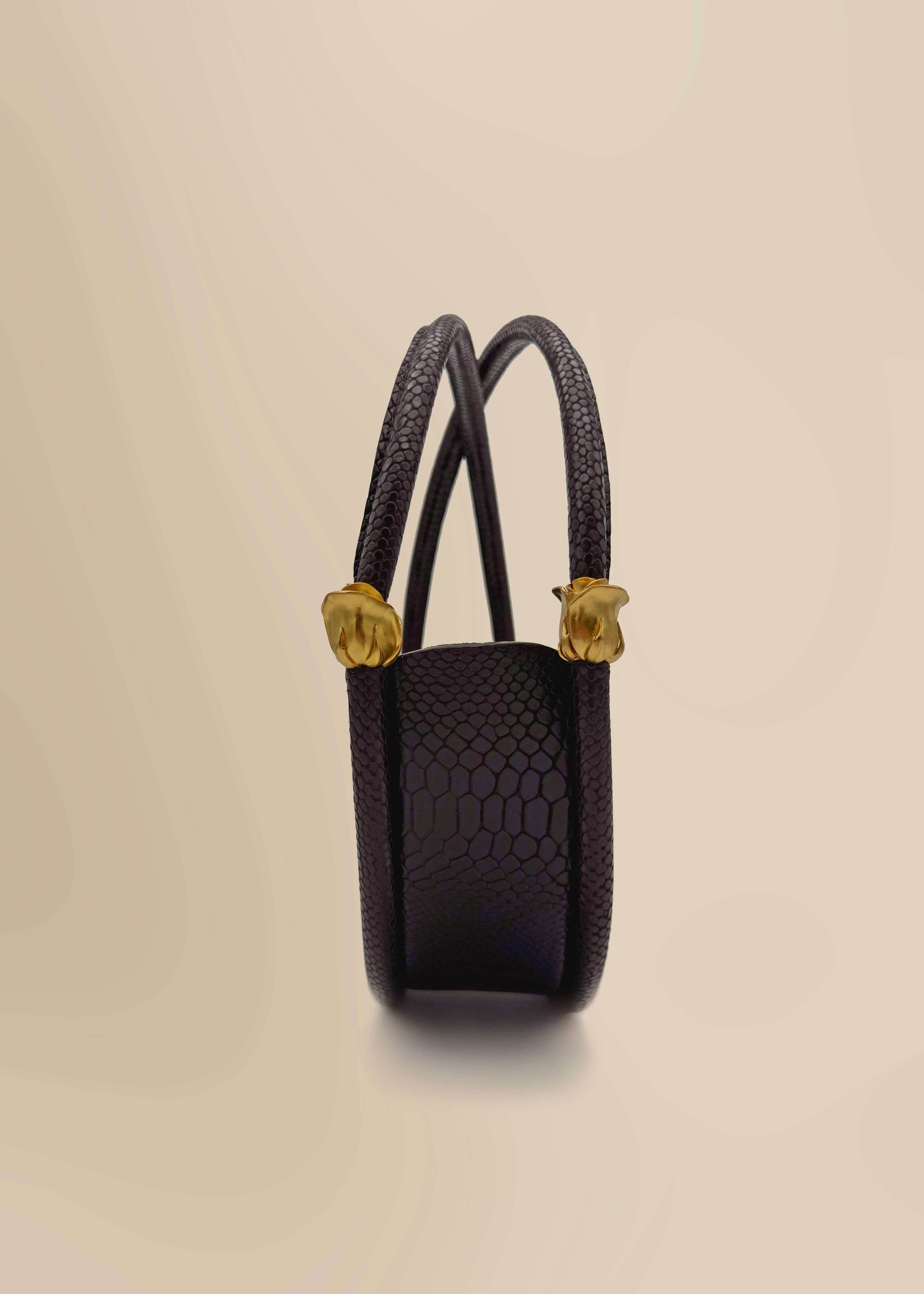 Contessa Mills World Bag Grand Elegant Structured Italian Leather Moon-Shaped Handbag, Alternate, color, Black