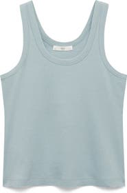 MANGO Scoop Neck Cotton Tank